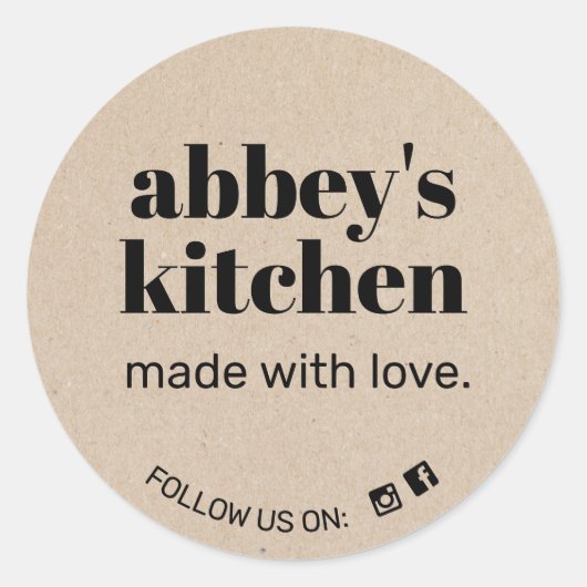 Sticker Rond Kraft Ajoutez Votre Logo Produits Pâtés (Devant)