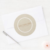 Sticker Rond Kraft Blanc Rustique Mariage Simple Cadeau Minimal (Enveloppe)