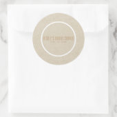 Sticker Rond Kraft Blanc Rustique Mariage Simple Cadeau Minimal (Sac)