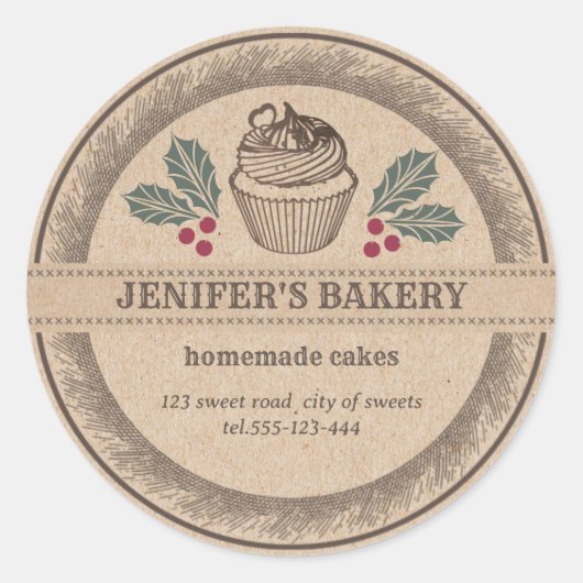 Sticker Rond Kraft boulangerie Maison vacances saint (Devant)