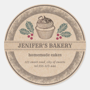 Sticker Rond Kraft boulangerie Maison vacances saint