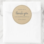 Sticker Rond Kraft Chic Script Merci pour votre achat (Sac)