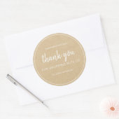 Sticker Rond Kraft Chic Script Merci pour votre achat (Enveloppe)
