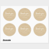Sticker Rond Kraft Chic Script Merci pour votre achat (Feuille)