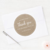 Sticker Rond Kraft Chic Script Merci pour votre achat (Enveloppe)