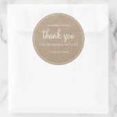 Sticker Rond Kraft Chic Script Merci pour votre achat (Sac)