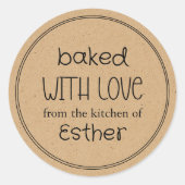 Sticker Rond Kraft cuit avec amour (Devant)