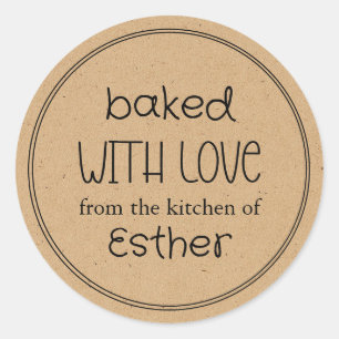 Sticker Rond Kraft cuit avec amour