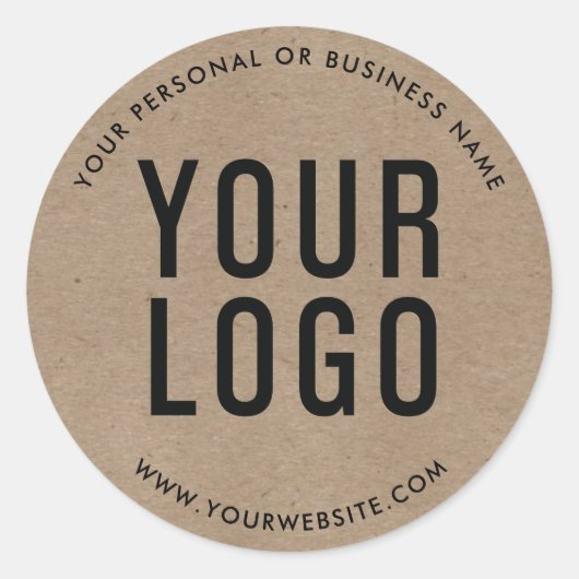Sticker Rond Kraft Custom Business Logo Company (Devant)