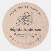 Sticker Rond Kraft de la cuisine de Chip de Chocolat Cookie (Devant)