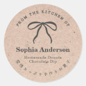 Sticker Rond Kraft de la cuisine de Coquette Bow Ribbon (Devant)