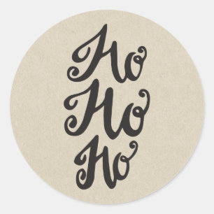 Sticker Rond Kraft Fête de Noël Noël HO HO HO Cadeau