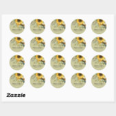STICKER ROND KRAFT JAUNE COULEUR D'EAU DU SOUFFLE MARIAGE FLORA (Feuille)