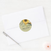STICKER ROND KRAFT JAUNE COULEUR D'EAU DU SOUFFLE MARIAGE FLORA (Enveloppe)