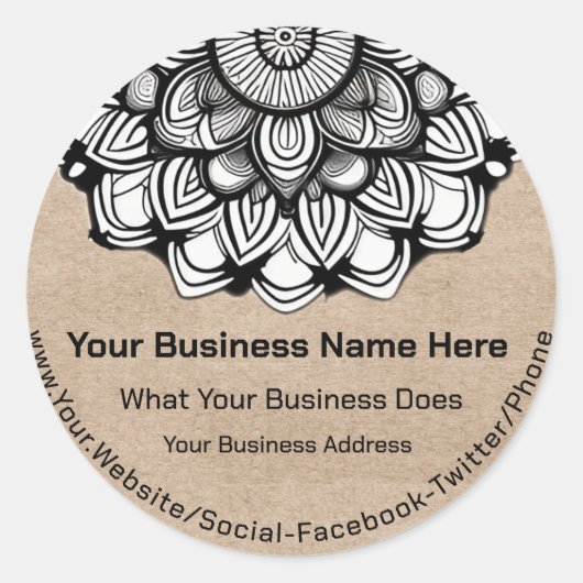 Sticker Rond Kraft Mandala (Devant)