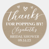 Sticker Rond Kraft Merci d'être venus à la fête de mariage Popc (Devant)