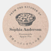 Sticker Rond Kraft Paper From the Kitchen of Homemade Pie (Devant)