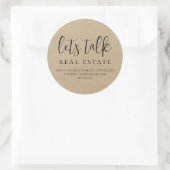 Sticker Rond Kraft Paper Parlons immobilier Coordonnées (Sac)