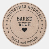 Sticker Rond Kraft Papier Godies de Noël (Devant)