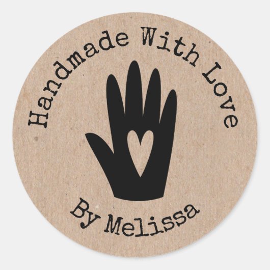 Sticker Rond Kraft Rustique artisanal (Devant)