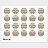 Sticker Rond Kraft rustique et ferme de dentelle Chic grange (Feuille)