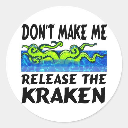 Sticker Rond Kraken libère le kraken (Devant)
