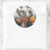 Sticker Rond Kraken Steampunk Octopus Vintage (Sac)