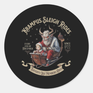 Sticker Rond Krampus Sleigh Rides