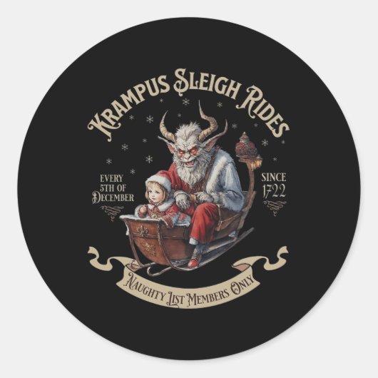 Sticker Rond Krampus Sleigh Rides (Devant)