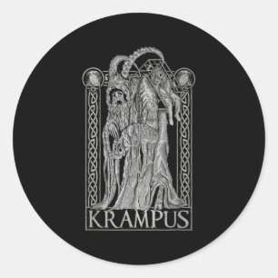 Sticker Rond Krampus - Ss Von Krampus sombre Noël gothique