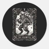 Sticker Rond Krampus Tarot Card Design Christmas Season Evil Pa (Devant)
