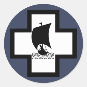 Sticker Rond Kriegsmarine 13e flottille U-boat Emblem