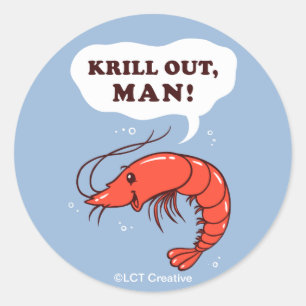 Sticker Rond Krill Out Man