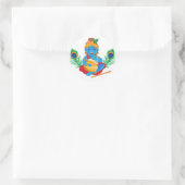Sticker Rond Krishna avec beurre pot plumes de paon (Sac)