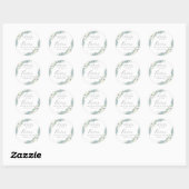 Sticker Rond Kristen Floral Greenery Christian Wedding Favor (Feuille)
