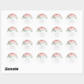 Sticker Rond Kristina Floral Rose Mariage Faveur (Feuille)