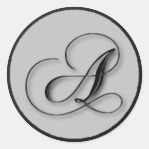 Sticker Rond KRW - A - Sceau monogramme