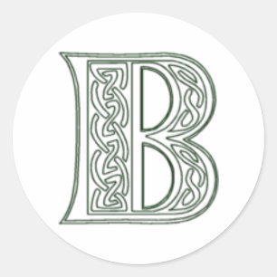 Sticker Rond KRW - B - Sceau de monogramme celtique