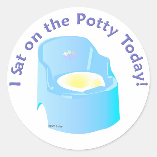 Sticker Rond KRW Blue I Sat sur le Potty Training Reward (Devant)