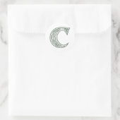 Sticker Rond KRW - C - Sceau de monogramme celtique (Sac)