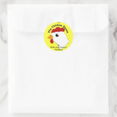 Sticker Rond KRW Custom Funny Chicken Dance Mariage (Sac)