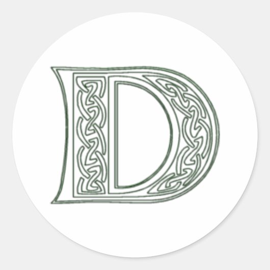 Sticker Rond KRW - D - Sceau de monogramme celtique (Devant)