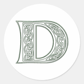 Sticker Rond KRW - D - Sceau de monogramme celtique