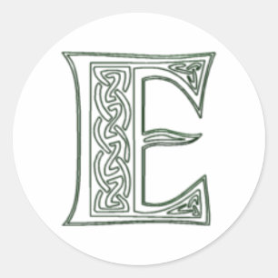 Sticker Rond KRW - E - Sceau de monogramme celtique