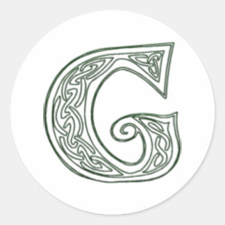 Sticker Rond KRW - G - Sceau de monogramme celtique