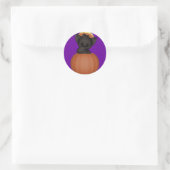 Sticker Rond KRW Lil Black Scarty Chat Halloween (Sac)