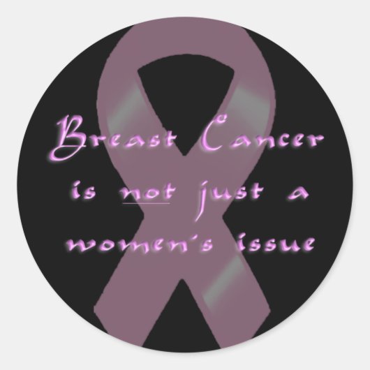 Sticker Rond KRW Pink Ribbon Walk Hommes Noir (Devant)