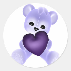 Sticker Rond KRW Purple Teddy