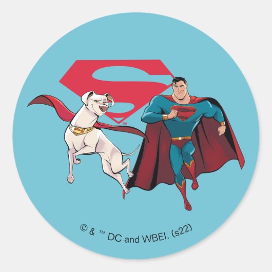 Sticker Rond Krypto & Superman (Devant)