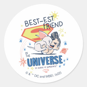 Sticker Rond Krypto & Superman : Le meilleur ami de l'univers